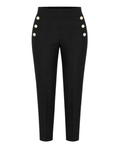 Women's High-Waisted Tailored Trousers – Elegant Button Detail Pants