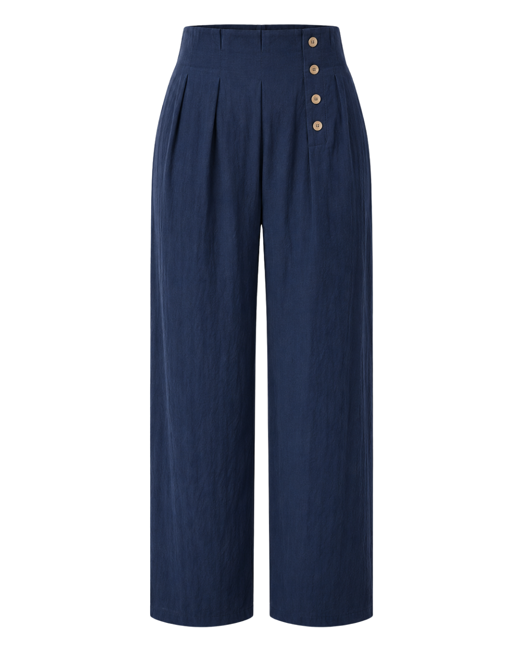 Women's Cotton Linen Trousers – High Waist Straight Leg Pants