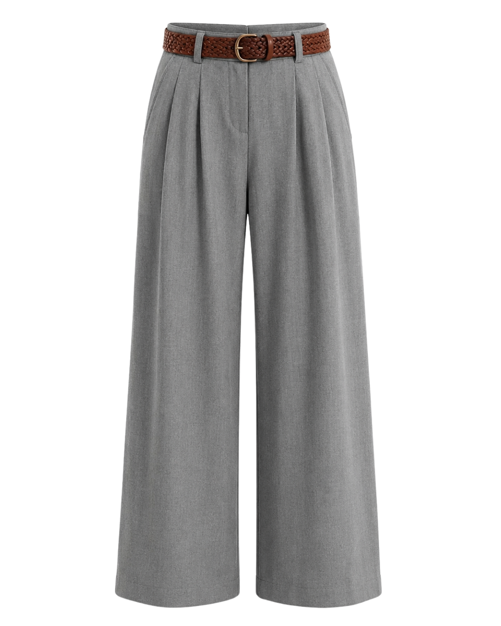 Women's High-Waisted Wide Leg Pants – Elegant Pleated Trousers