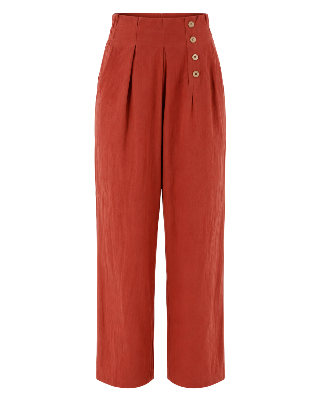 Women's Cotton Linen Trousers – High Waist Straight Leg Pants