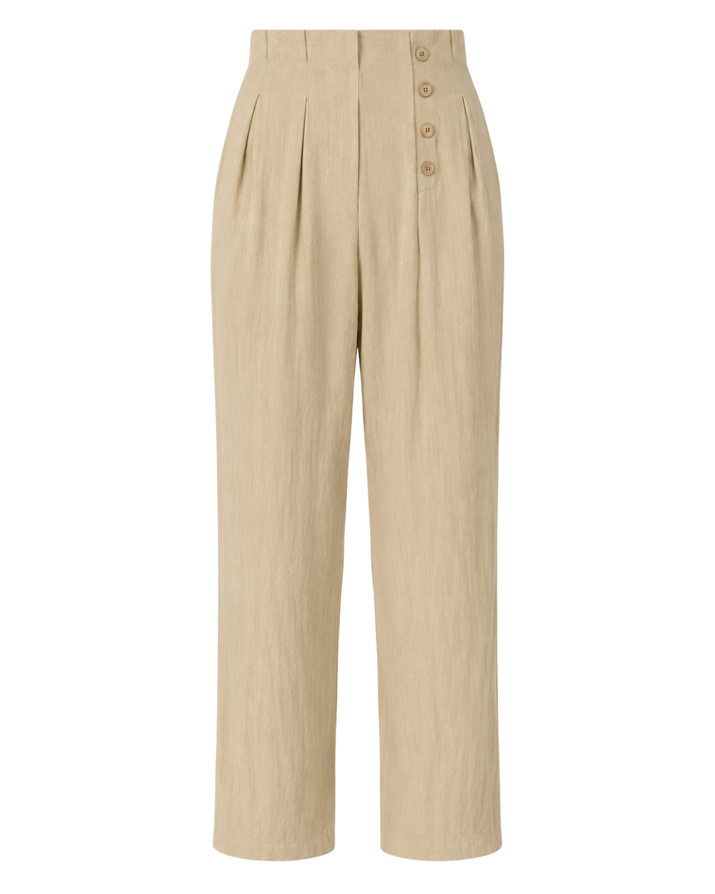 Women's Cotton Linen Trousers – High Waist Straight Leg Pants