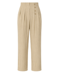 Women's Cotton Linen Trousers – High Waist Straight Leg Pants