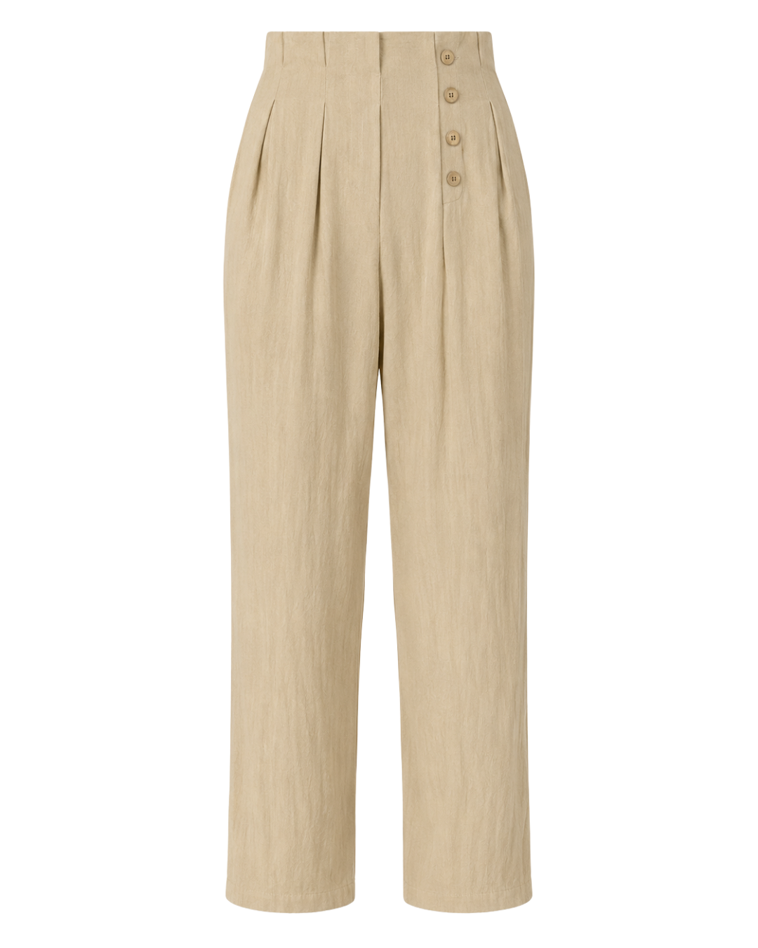 Women's Cotton Linen Trousers – High Waist Straight Leg Pants