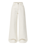 Women's Back Pocket High Waist Curved Leg Jeans Wide Leg Loose Slimming Straight Floor Length Pants