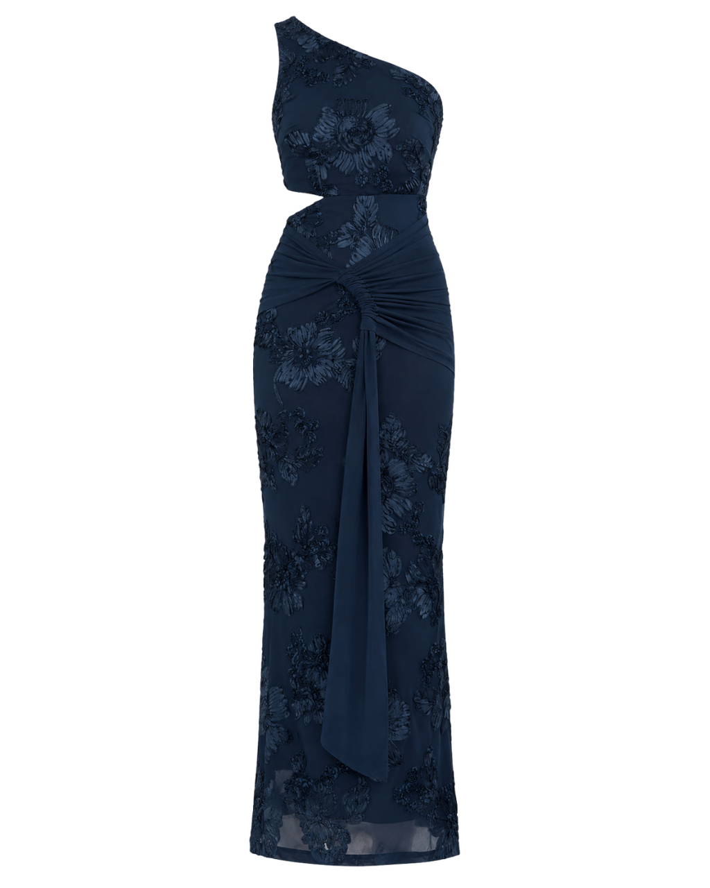 Women's One-Shoulder Maxi Dress – Elegant Polyester Slim Fit Dress